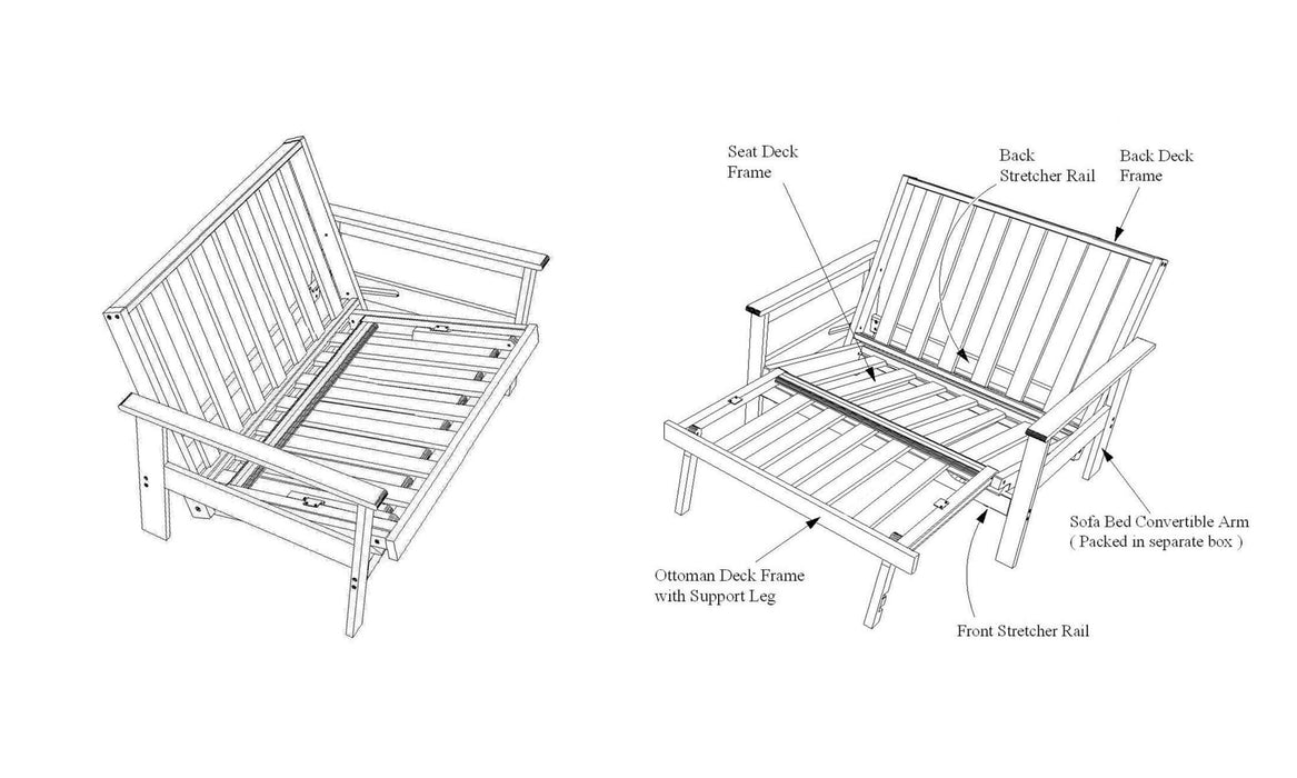 Futon Frame Corona - Couch Potato Furniture & Mattress (CA) - Multi Location