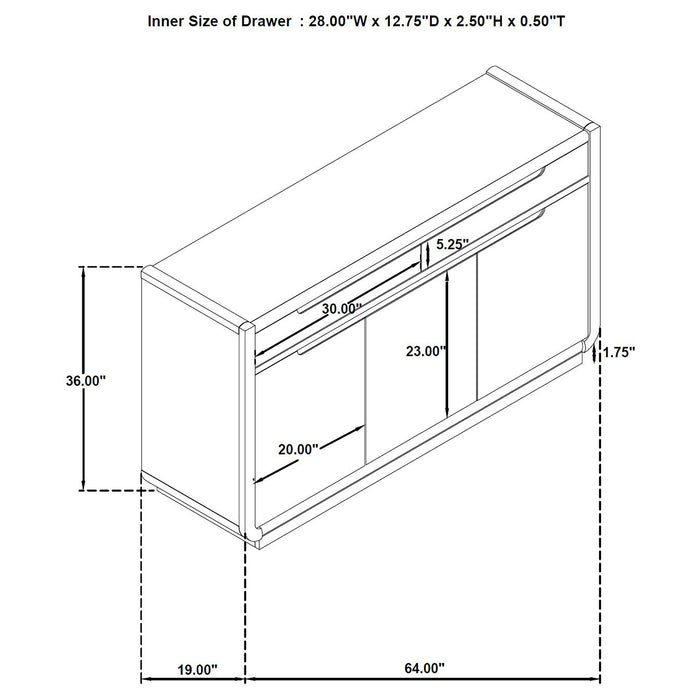 Leandro Sideboard - Couch Potato Furniture & Mattress (CA) - Multi Location