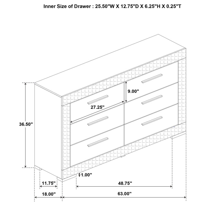 Ives 4 & 5 Piece Bedroom Set E.king & Queen White & Grey