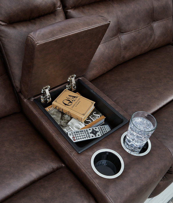 Punch Up Power Reclining Sectional Loveseat with Console