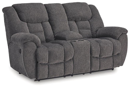 Foreside Reclining Loveseat with Console - Couch Potato Furniture & Mattress (CA) - Multi Location