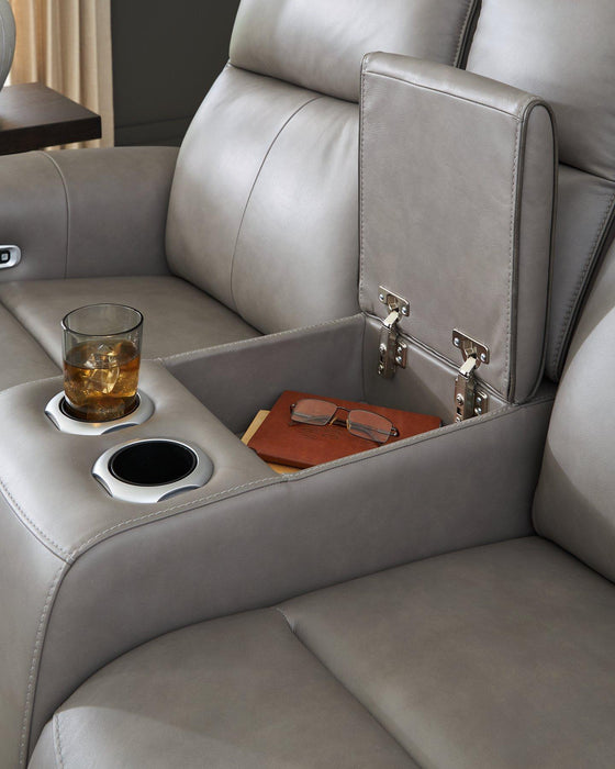 5Z-Comfort Power Reclining Loveseat with Console - Couch Potato Furniture & Mattress (CA) - Multi Location