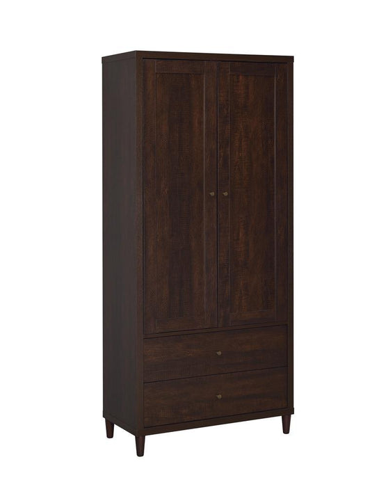 Wadeline 2-door Tall Accent Cabinet Rustic Tobacco - Couch Potato Furniture & Mattress (CA) - Multi Location