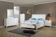 Selena Twin Sleigh Bed with Footboard Storage Cream White - Couch Potato Furniture & Mattress (CA) - Multi Location