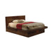 Jessica Eastern King Platform Bed with Rail Seating Cappuccino - Couch Potato Furniture & Mattress (CA) - Multi Location