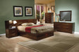 Jessica Queen Platform Bed with Rail Seating Cappuccino - Couch Potato Furniture & Mattress (CA) - Multi Location