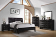 Briana California King Upholstered Panel Bed Black - Couch Potato Furniture & Mattress (CA) - Multi Location