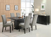 Stanton Rectangle Pedestal Dining Table Black - Couch Potato Furniture & Mattress (CA) - Multi Location