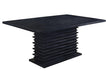 Stanton Rectangle Pedestal Dining Table Black - Couch Potato Furniture & Mattress (CA) - Multi Location