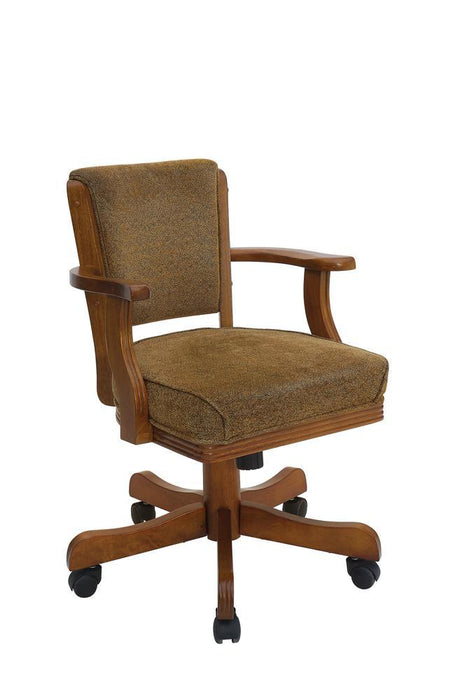 Mitchell Upholstered Game Chair Olive-brown and Amber - Couch Potato Furniture & Mattress (CA) - Multi Location