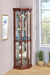 Appledale 6-shelf Corner Curio Cabinet Medium Brown - Couch Potato Furniture & Mattress (CA) - Multi Location
