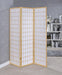 Carrie 3-panel Folding Screen Natural and White - Couch Potato Furniture & Mattress (CA) - Multi Location