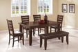 Dalila Tufted Upholstered Dining Bench Cappuccino and Black - Couch Potato Furniture & Mattress (CA) - Multi Location