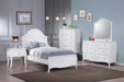 Dominique Twin Panel Bed Cream White - Couch Potato Furniture & Mattress (CA) - Multi Location