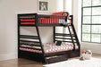 Ashton Twin Over Full 2-drawer Bunk Bed Cappuccino - Couch Potato Furniture & Mattress (CA) - Multi Location