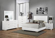 Felicity California King Panel Bed Glossy White - Couch Potato Furniture & Mattress (CA) - Multi Location