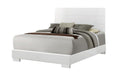Felicity California King Panel Bed Glossy White - Couch Potato Furniture & Mattress (CA) - Multi Location