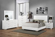 Felicity Queen Panel Bed Glossy White - Couch Potato Furniture & Mattress (CA) - Multi Location