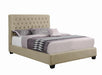 Chloe Tufted Upholstered Queen Bed Oatmeal - Couch Potato Furniture & Mattress (CA) - Multi Location