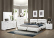 Jeremaine California King Upholstered Bed White - Couch Potato Furniture & Mattress (CA) - Multi Location