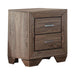 Kauffman 2-drawer Nightstand Washed Taupe - Couch Potato Furniture & Mattress (CA) - Multi Location