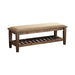 Franco Bench with Lower Shelf Beige and Burnished Oak - Couch Potato Furniture & Mattress (CA) - Multi Location