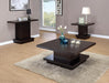 Reston Pedestal Square Coffee Table Cappuccino - Couch Potato Furniture & Mattress (CA) - Multi Location