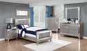 Leighton Twin Panel Bed with Mirrored Accents Mercury Metallic - Couch Potato Furniture & Mattress (CA) - Multi Location