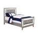 Leighton Twin Panel Bed with Mirrored Accents Mercury Metallic - Couch Potato Furniture & Mattress (CA) - Multi Location