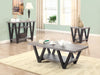 Stevens V-shaped Sofa Table Black and Antique Grey - Couch Potato Furniture & Mattress (CA) - Multi Location