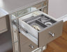 Leighton Vanity Desk and Stool Metallic Mercury - Couch Potato Furniture & Mattress (CA) - Multi Location