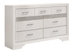 Miranda 7-drawer Dresser White and Rhinestone - Couch Potato Furniture & Mattress (CA) - Multi Location