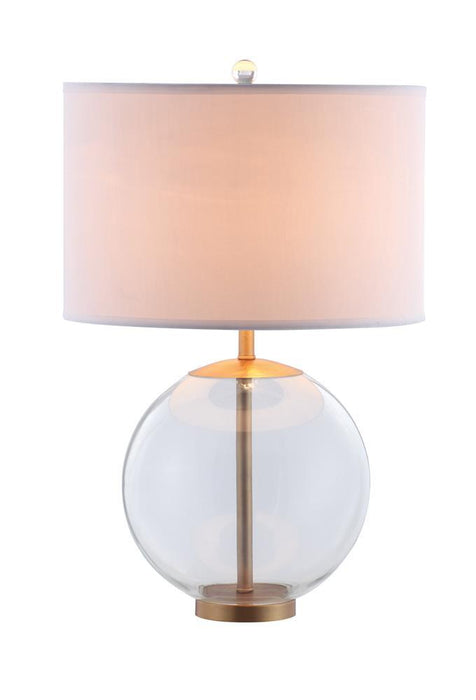 Kenny Drum Shade Table Lamp with Glass Base White - Couch Potato Furniture & Mattress (CA) - Multi Location