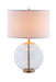 Kenny Drum Shade Table Lamp with Glass Base White - Couch Potato Furniture & Mattress (CA) - Multi Location