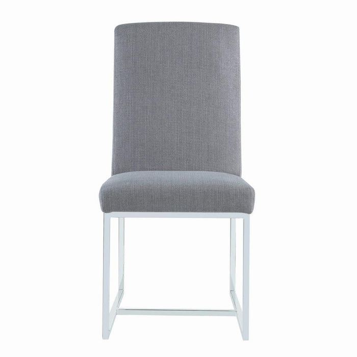 Mackinnon Upholstered Side Chairs Grey and Chrome (Set of 2) - Couch Potato Furniture & Mattress (CA) - Multi Location