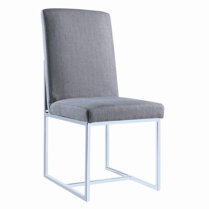Mackinnon Upholstered Side Chairs Grey and Chrome (Set of 2) - Couch Potato Furniture & Mattress (CA) - Multi Location