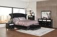 Barzini California King Tufted Upholstered Bed Black - Couch Potato Furniture & Mattress (CA) - Multi Location