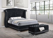Barzini California King Tufted Upholstered Bed Black - Couch Potato Furniture & Mattress (CA) - Multi Location