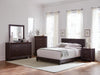 Dorian Upholstered California King Bed Brown - Couch Potato Furniture & Mattress (CA) - Multi Location