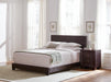 Dorian Upholstered California King Bed Brown - Couch Potato Furniture & Mattress (CA) - Multi Location