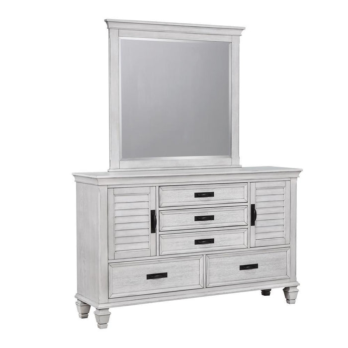 Franco Rectangular Dresser Mirror Antique White - Couch Potato Furniture & Mattress (CA) - Multi Location