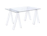 Amaturo Writing Desk with Glass Top Clear - Couch Potato Furniture & Mattress (CA) - Multi Location