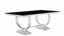 Antoine Rectangular Dining Table Chrome and Black - Couch Potato Furniture & Mattress (CA) - Multi Location