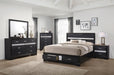 Miranda Eastern King 2-drawer Storage Bed Black - Couch Potato Furniture & Mattress (CA) - Multi Location