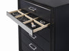 Miranda 5-drawer Chest Black and Rhinestone - Couch Potato Furniture & Mattress (CA) - Multi Location