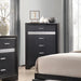 Miranda 5-drawer Chest Black and Rhinestone - Couch Potato Furniture & Mattress (CA) - Multi Location