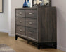 Watson 6-drawer Dresser Grey Oak and Black - Couch Potato Furniture & Mattress (CA) - Multi Location