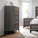 Watson 5-drawer Chest Grey Oak and Black - Couch Potato Furniture & Mattress (CA) - Multi Location