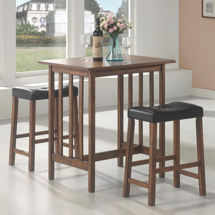 Oleander 3-piece Counter Height Dining Table Set Nut Brown - Couch Potato Furniture & Mattress (CA) - Multi Location