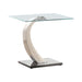 Pruitt Glass Top End Table Clear and Satin - Couch Potato Furniture & Mattress (CA) - Multi Location
